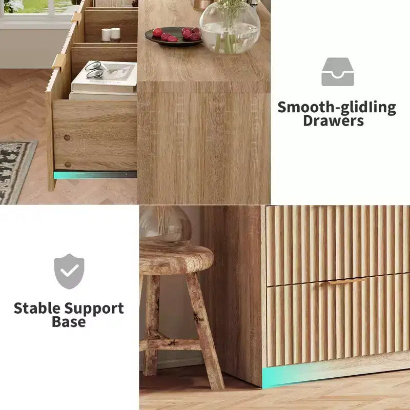 Cassettiera scanalata per camera da letto, cassettiera a 9 cassetti, comò moderno, organizer per armadio in legno per soggiorno ingresso