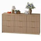 Cassettiera scanalata per camera da letto, cassettiera a 9 cassetti, comò moderno, organizer per armadio in legno per soggiorno ingresso