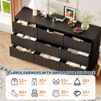 Cassettiera scanalata per camera da letto, cassettiera a 9 cassetti, comò moderno, organizer per armadio in legno per soggiorno ingresso