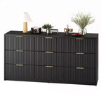 Cassettiera scanalata per camera da letto, cassettiera a 9 cassetti, comò moderno, organizer per armadio in legno per soggiorno ingresso