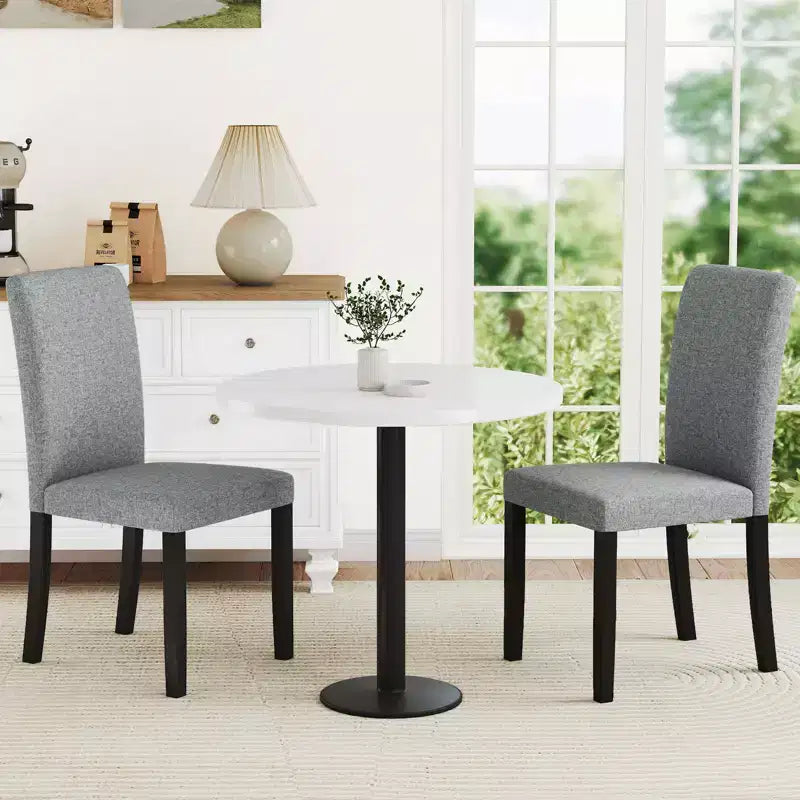 Set di 2 sedie da pranzo Parson imbottite in tessuto, stile moderno di metà secolo