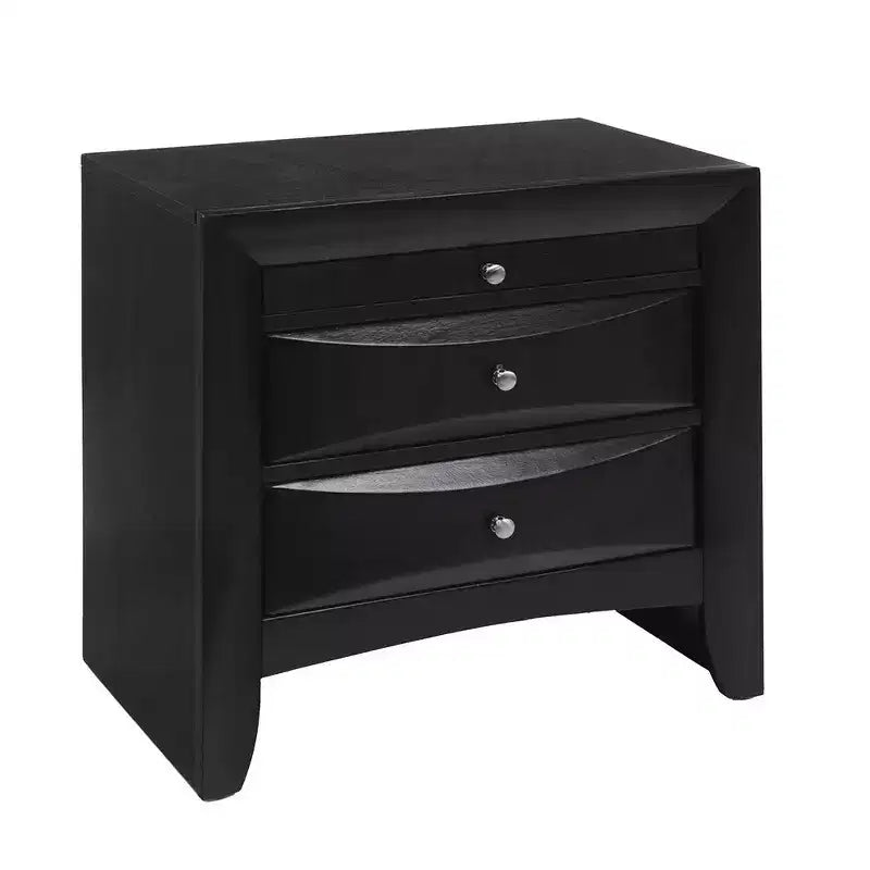 Royal Hampton Contemporary 2 Drawer Wood Nightstand By Ireland , Black