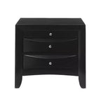 Comodino moderno a 2 cassetti in legno, nero