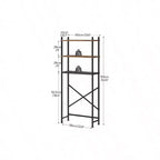 Organizzatore da Bagno sopra WC con 3 o 2 Ripiani, Scaffale Autoportante con Piedini Regolabili, Marrone Rustico e Nero
