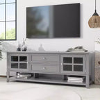 Mobile TV Moderno con Ante e Cassetti per TV da 60 pollici, Tavolo Porta TV in Legno con Ripiani per Soggiorno