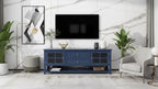 Modern TV Stand with Doors and Drawers for 60 inch TV, Wood Entertainment Center Table with Shelves for Living Room