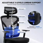 Sedia da ufficio ergonomica con supporto lombare regolabile, sedia da scrivania in rete con schienale alto, sedia girevole da computer con ruote per casa/ufficio