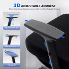 Sedia da ufficio ergonomica con supporto lombare regolabile, sedia da scrivania in rete con schienale alto, sedia girevole da computer con ruote per casa/ufficio