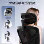 Sedia da ufficio ergonomica con supporto lombare regolabile, sedia da scrivania in rete con schienale alto, sedia girevole da computer con ruote per casa/ufficio