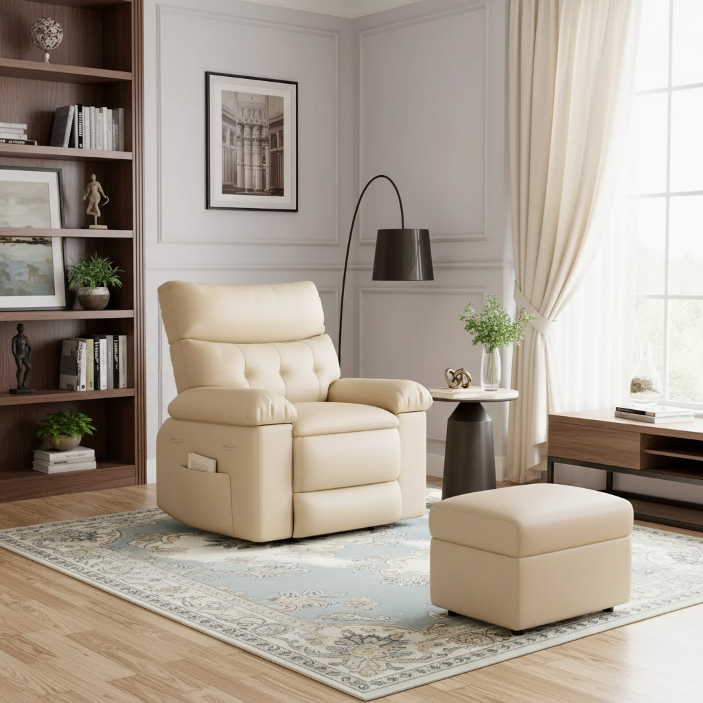 Power Lift Recliner Chair with Heat and Massage, Giant 27 Wide Seat, 360 Swivel Manual Rocker, Remote Control Oversized Recliner for Living Room