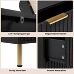 Comò doppio a 6 cassetti, cassettiera in legno scanalato da 120 cm con ampio spazio contenitivo e ripiano superiore grande - Porta TV per soggiorno, camera da letto, corridoio