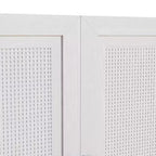 Credenza a 3 ante in rattan con ripiani regolabili - 93Lx36H