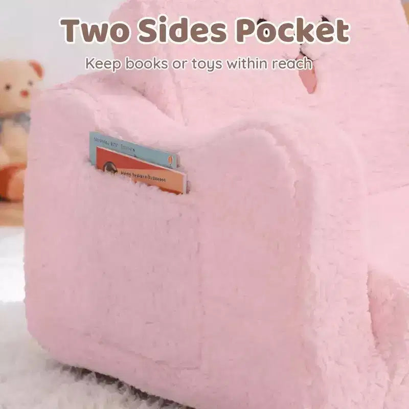Divano per bambini, 2 in 1 pieghevole, divanetto apribile per sala giochi, rosa