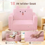 Divano per bambini, 2 in 1 pieghevole, divanetto apribile per sala giochi, rosa