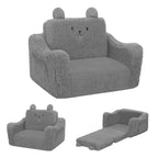 Divano per bambini, 2 in 1 pieghevole, divanetto apribile per sala giochi, rosa