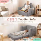 Divano per bambini, 2 in 1 pieghevole, divanetto apribile per sala giochi, rosa