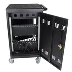 Carrello di ricarica mobile per 35 dispositivi con chiave di blocco, 2 rotelle bloccabili, struttura in acciaio, carrello per laptop e tablet