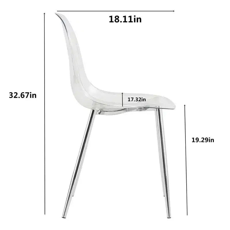 Set di 6 sedie da pranzo moderne in acrilico con sedute a forma di cucchiaio trasparenti, sedie trasparenti con gambe dorate, per sala da pranzo, cucina, soggiorno, argento