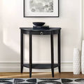GDFStudio Dain Modern Wooden Half Moon Console Table with 1 Open Shelf