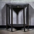 Consolle moderna in legno a mezzaluna con 1 ripiano aperto