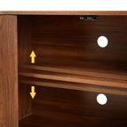 Mobile buffet/credenza verticale a strisce in legno, mobile TV, armadietti angolari curvi per sala da pranzo, cucina