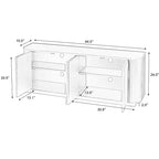 Mobile buffet/credenza verticale a strisce in legno, mobile TV, armadietti angolari curvi per sala da pranzo, cucina