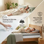 Materasso in memory foam rinfrescante, doppia rigidità con rivestimento in seta ghiaccio, letto in gel al tè verde per il supporto del sonno