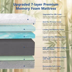 Materasso in memory foam rinfrescante, doppia rigidità con rivestimento in seta ghiaccio, letto in gel al tè verde per il supporto del sonno
