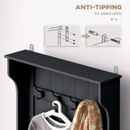 Ingresso con appendiabiti e panca, panca da ingresso con contenitore e ganci
