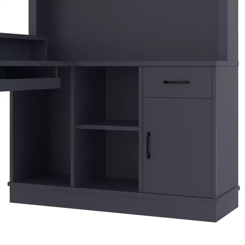 Scrivania gaming a L con presa di corrente, cassetti, libreria, tavolo da studio a L per angolo
