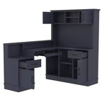 Scrivania gaming a L con presa di corrente, cassetti, libreria, tavolo da studio a L per angolo