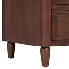 Comodino moderno a 3 cassetti, elegante mobile laterale con maniglie in metallo e gambe in legno di gomma