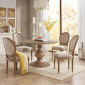 Tavolo da pranzo rotondo Wood 46 Farmhouse con piano in impiallacciatura Diamond