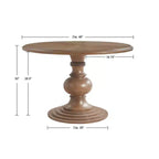 Tavolo da pranzo rotondo Wood 46 Farmhouse con piano in impiallacciatura Diamond