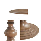 Tavolo da pranzo rotondo Wood 46 Farmhouse con piano in impiallacciatura Diamond