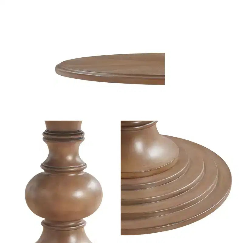 Tavolo da pranzo rotondo Wood 46 Farmhouse con piano in impiallacciatura Diamond