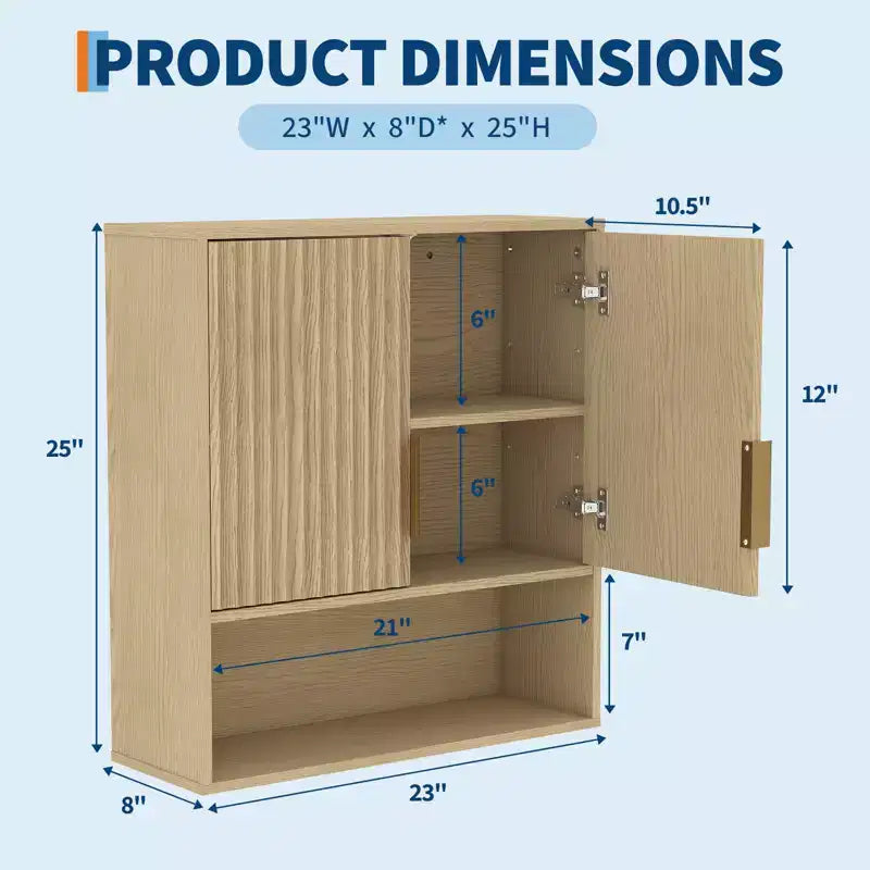 Mobiletto da bagno a parete, mobiletto a 2 ripiani sopra il WC, mobiletto in legno impermeabile per bagno, cucina, soggiorno