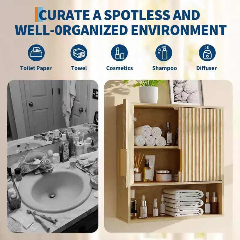 Mobiletto da bagno a parete, mobiletto a 2 ripiani sopra il WC, mobiletto in legno impermeabile per bagno, cucina, soggiorno