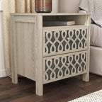 Comodini Moderni a 2 Cassetti con Vano a Giorno Set da 2 53.1 L 39.9 P 57.7 A