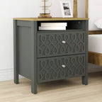 Comodini Moderni a 2 Cassetti con Vano a Giorno Set da 2 53.1 L 39.9 P 57.7 A