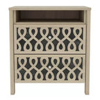 Comodini Moderni a 2 Cassetti con Vano a Giorno Set da 2 53.1 L 39.9 P 57.7 A