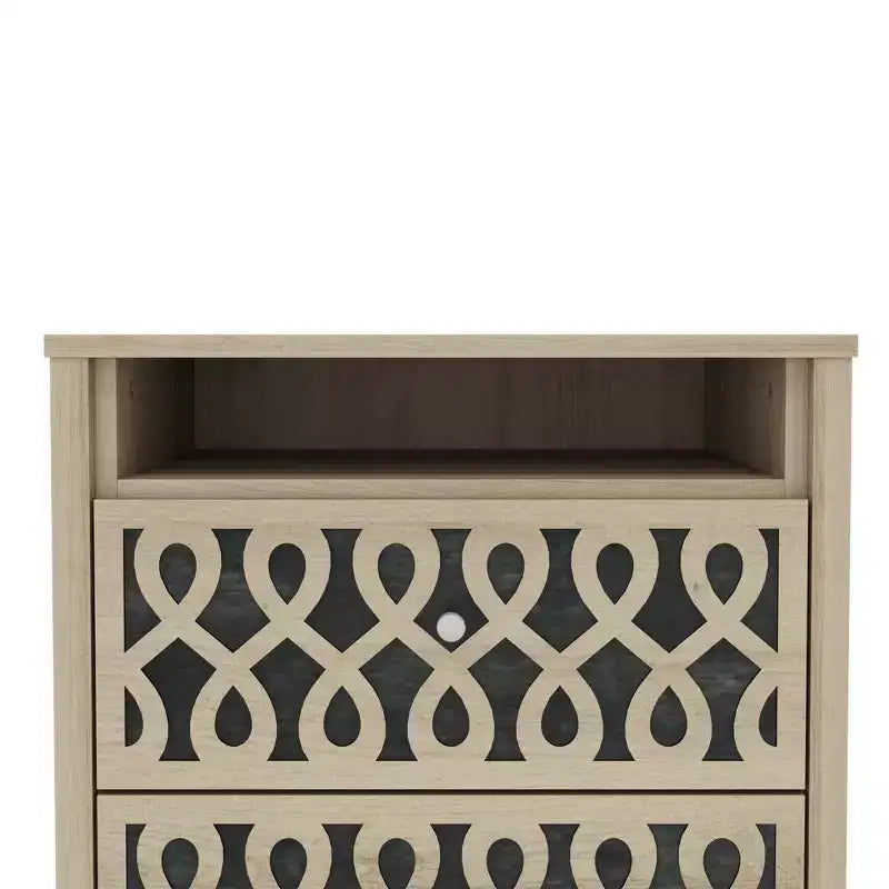 Comodini Moderni a 2 Cassetti con Vano a Giorno Set da 2 53.1 L 39.9 P 57.7 A