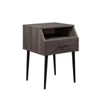 Comodino Moderno con Cassetto e Vano a Giorno