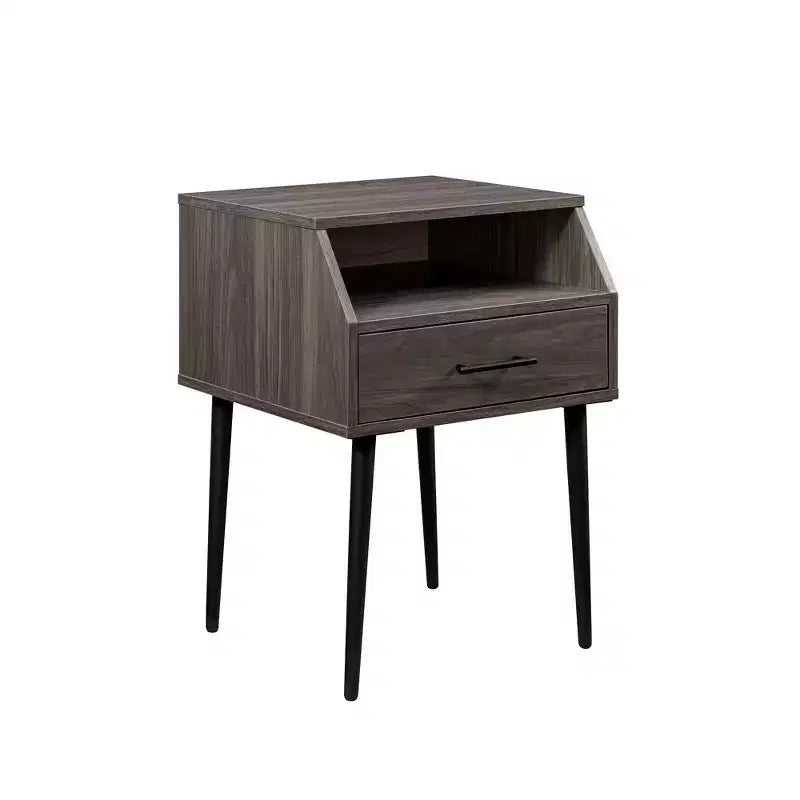 Comodino Moderno con Cassetto e Vano a Giorno