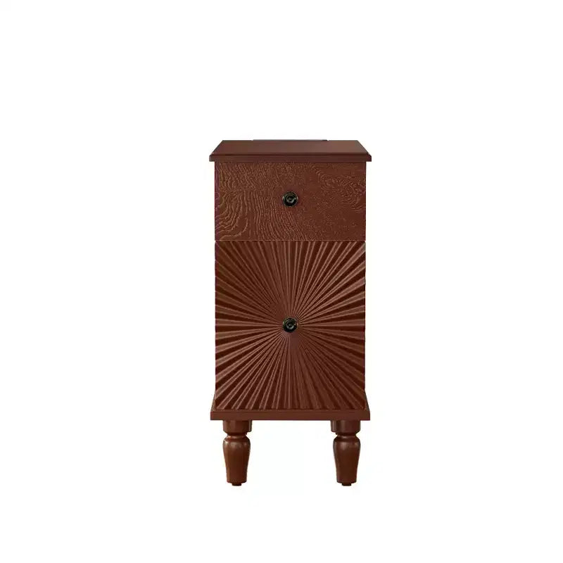Tavolino moderno da divano con cassetto, tavolino laterale stretto in legno, comodino sottile per camera da letto, tavolino da notte d'accento per piccoli spazi in soggiorno e camera da letto