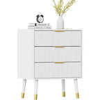 Cassettiera moderna a 3 cassetti, comò a righe verticali, organizer per camera da letto e soggiorno