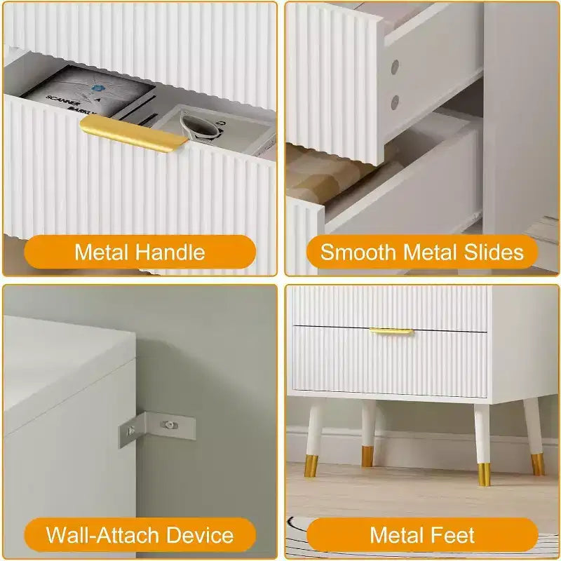 Cassettiera moderna a 3 cassetti, comò a righe verticali, organizer per camera da letto e soggiorno