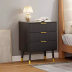 Cassettiera moderna a 3 cassetti, comò a righe verticali, organizer per camera da letto e soggiorno