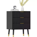 Acekool 3 Drawer Modern Dresser, Vertical Stripe Storage Chest, Bedroom Living Room Organizer