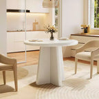 Tavolo da Pranzo Rotondo per 2-4 Persone, Tavolo Piccolo da Cucina da 80 cm con Base Robusta, Mobile Moderno per Sala da Pranzo, Salotto, Bianco